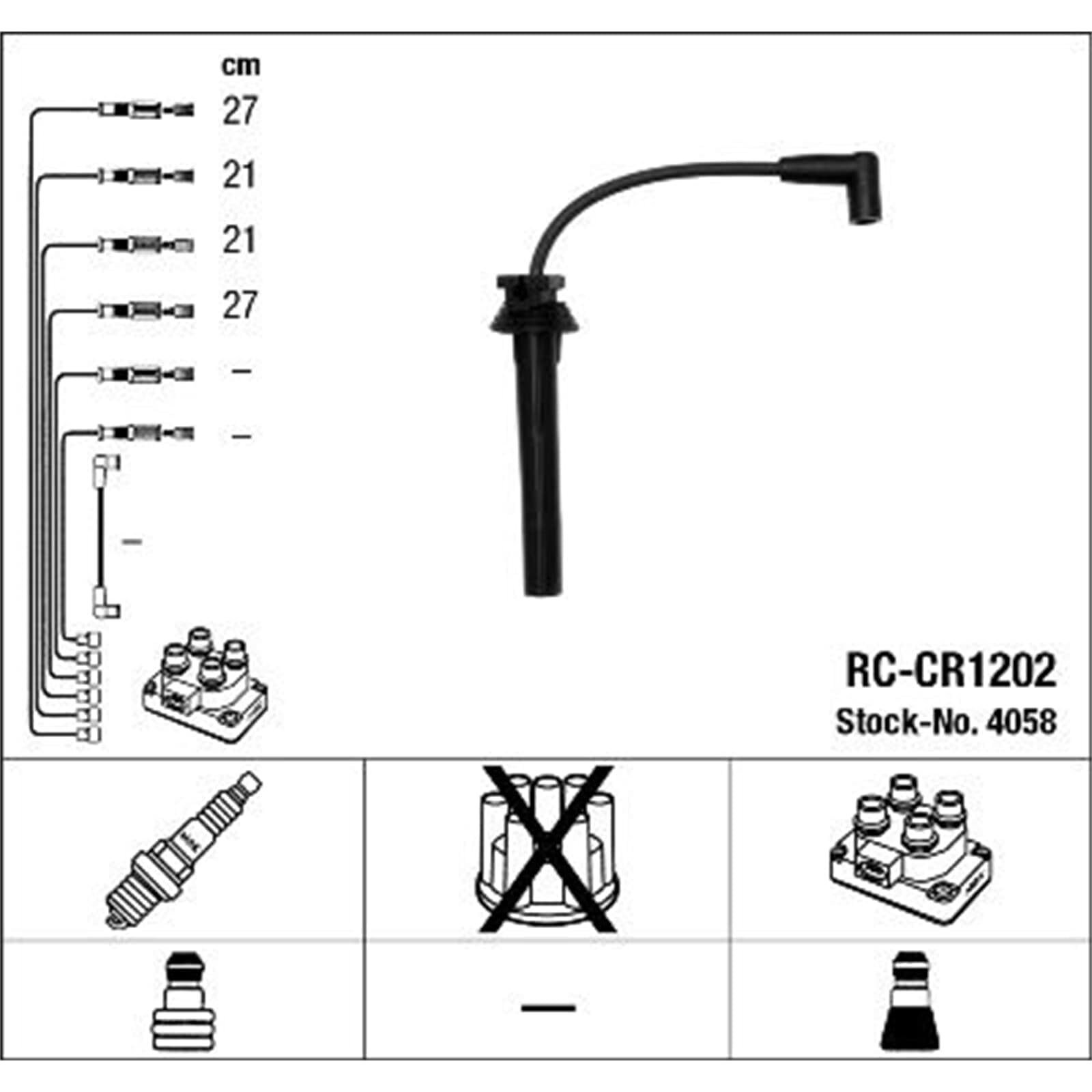 Złączka kabla zapłonowego NGK RC-CR1202, 4058
