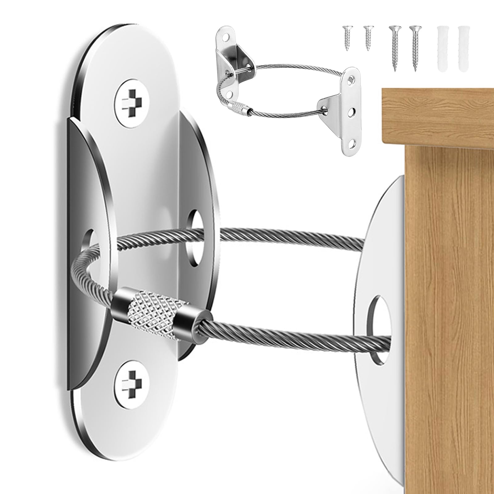 8 Packs Furniture Anchors, Metal Furniture Straps for Baby Proofing & Pet Protecting