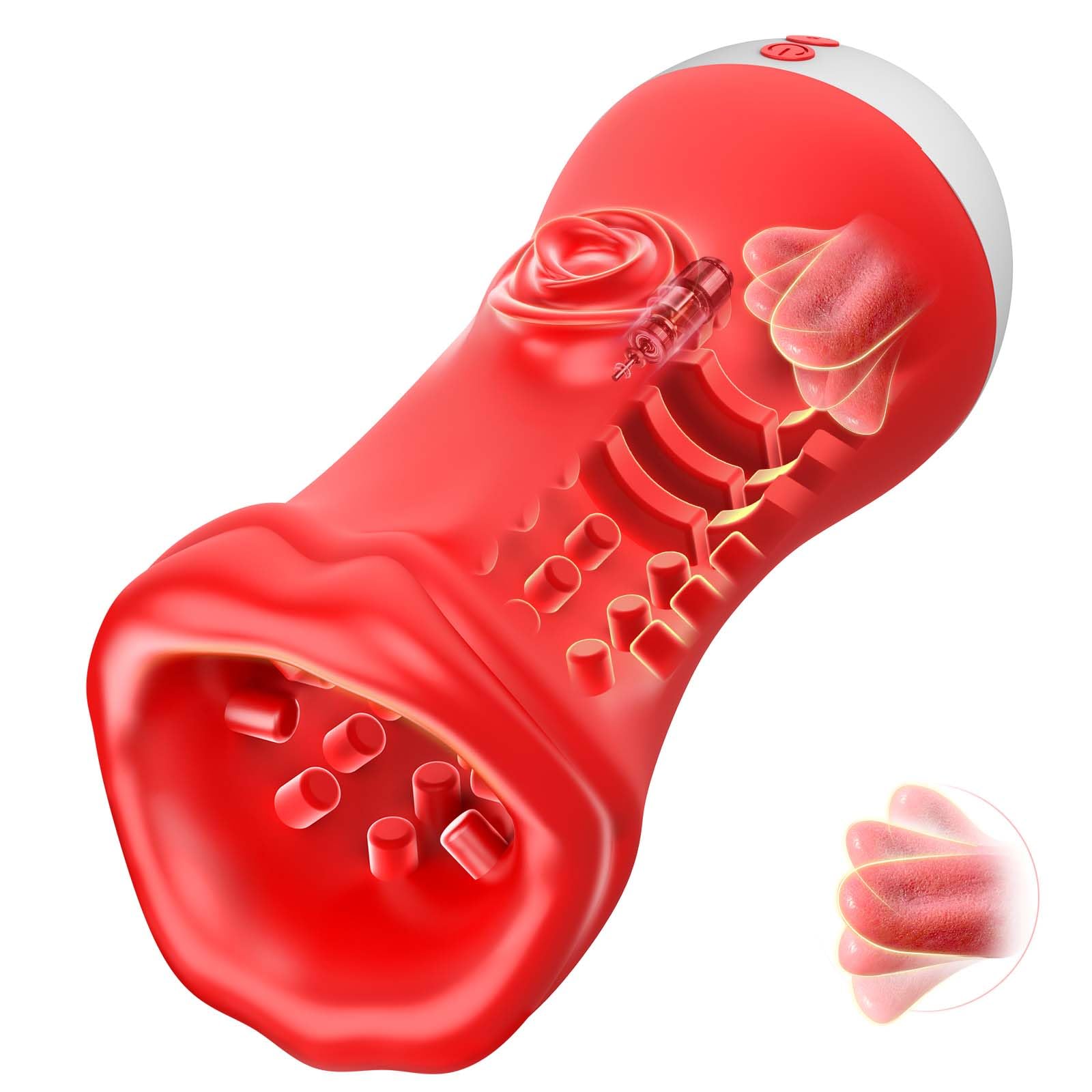 Amazon.com: Lealuxes Male Masturbator Sex Toys for Men, 5IN1 5" Depth Mens  Stroker Blowjob Machine with 10 Vibration & Tongue Licking & Penis Training  & Rose Clitoral Stimulator, Adult Sex Toys for