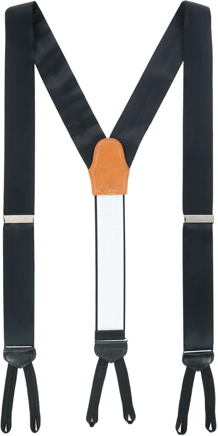 Trafalgar Big and Tall Sutton Solid Silk Formal End Braces