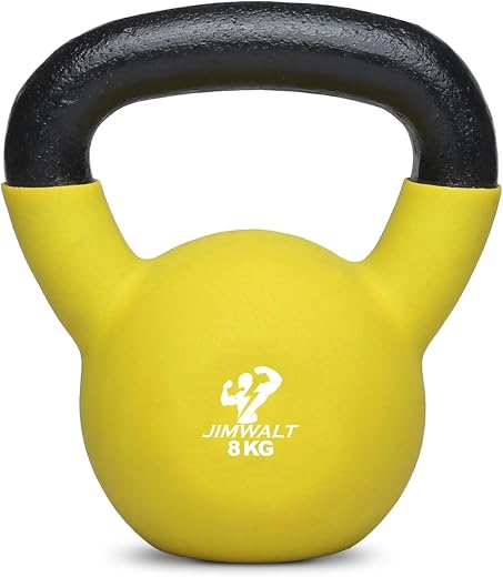 Jimwalt Jimwalt Premium Half Coated Neoprene Kettlebells Gewichtskugel, Schwunghantel 2KG to 48KG (8KG)