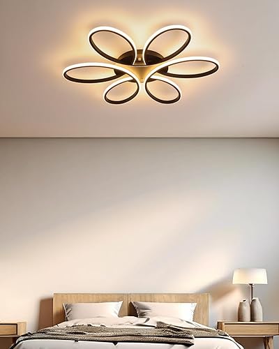 Vista 7 de Lámpara de techo LED moderna con lámpara de control remoto, lámpara de techo regulable para sala de estar, comedor, dormitorio, cocina, iluminación