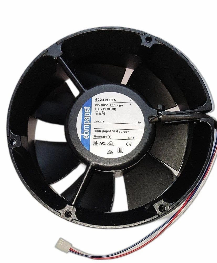 Lighting Hub EBMPAPST 6224 NTDA Axail Fan 24V-2.0A 48W DC Brushless Air Cooling Fan 5100 RPM 172 * 172 * 51mm 3-Wire (Metal)-image-32