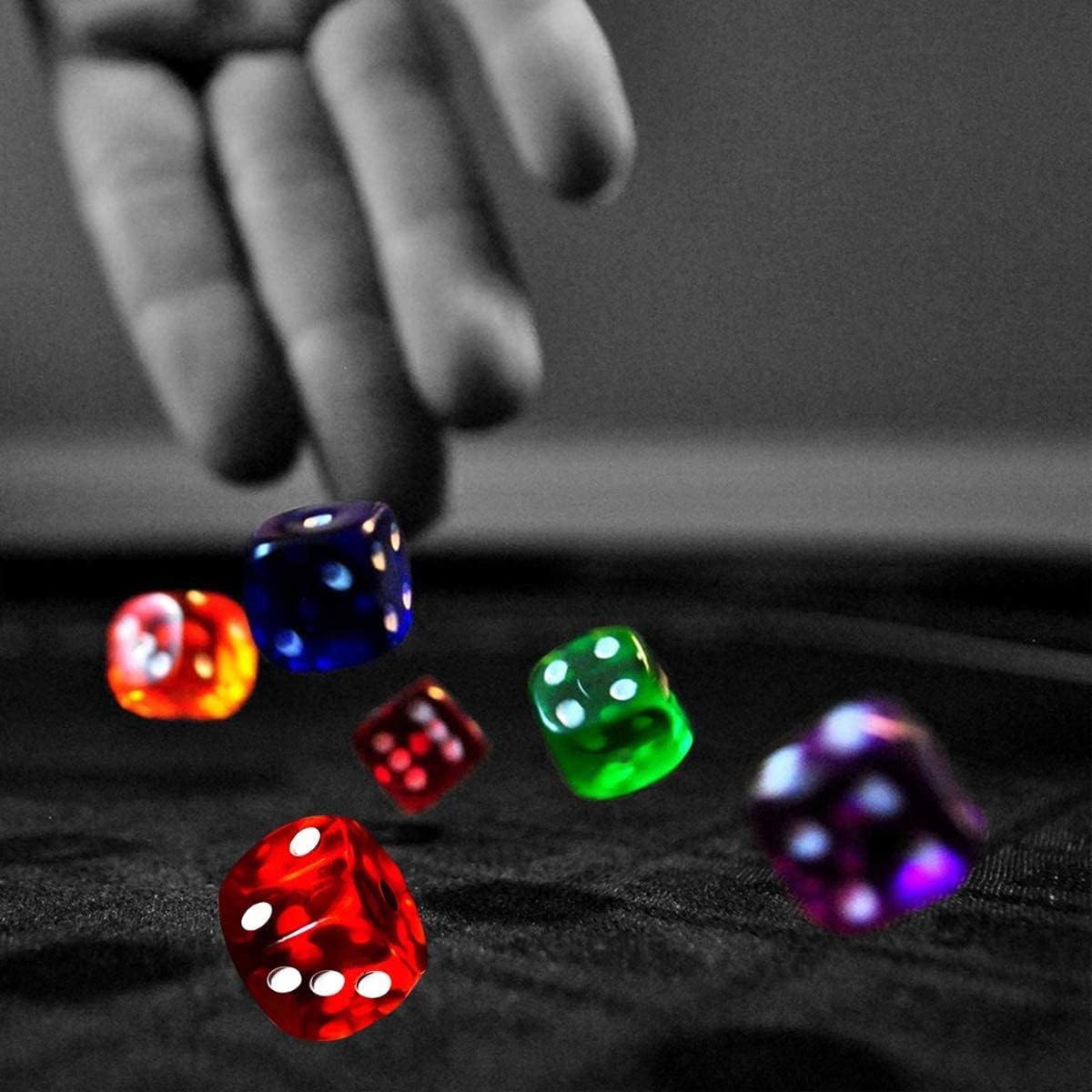 100 Pezzi Dadi da Gioco in Acrilico 10 Traslucido Colori, 16 mm Esaedro Dadi per enzi, Farkle, Yahtzee, Bunco or Insegnare i Matematici