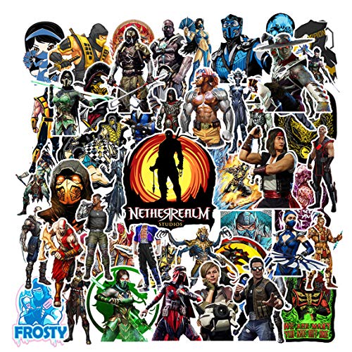 Kilmila Stickers for Mortal Kombat (50Pcs Large Size).Gifts Mortal Kombat Merch Party Supplies for Laptop Water Bottle Bike Car Luggage Skateboard Graffiti Handheld Games