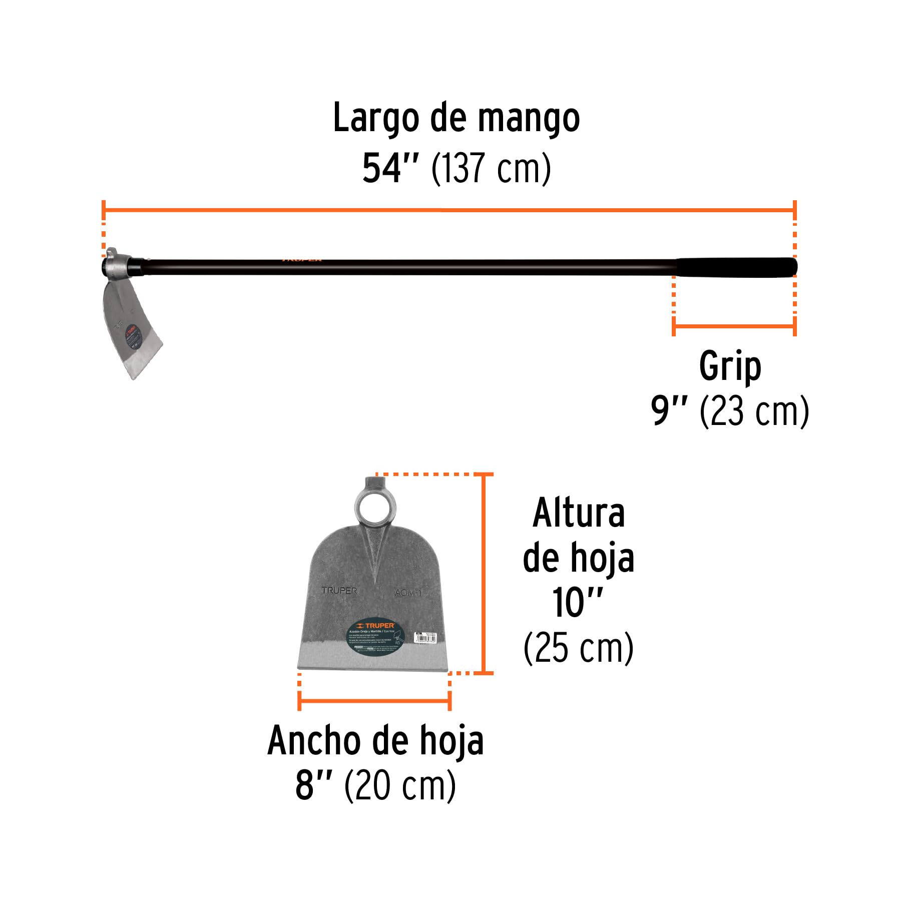 Azadón oreja y martillo con mango - N.º 1