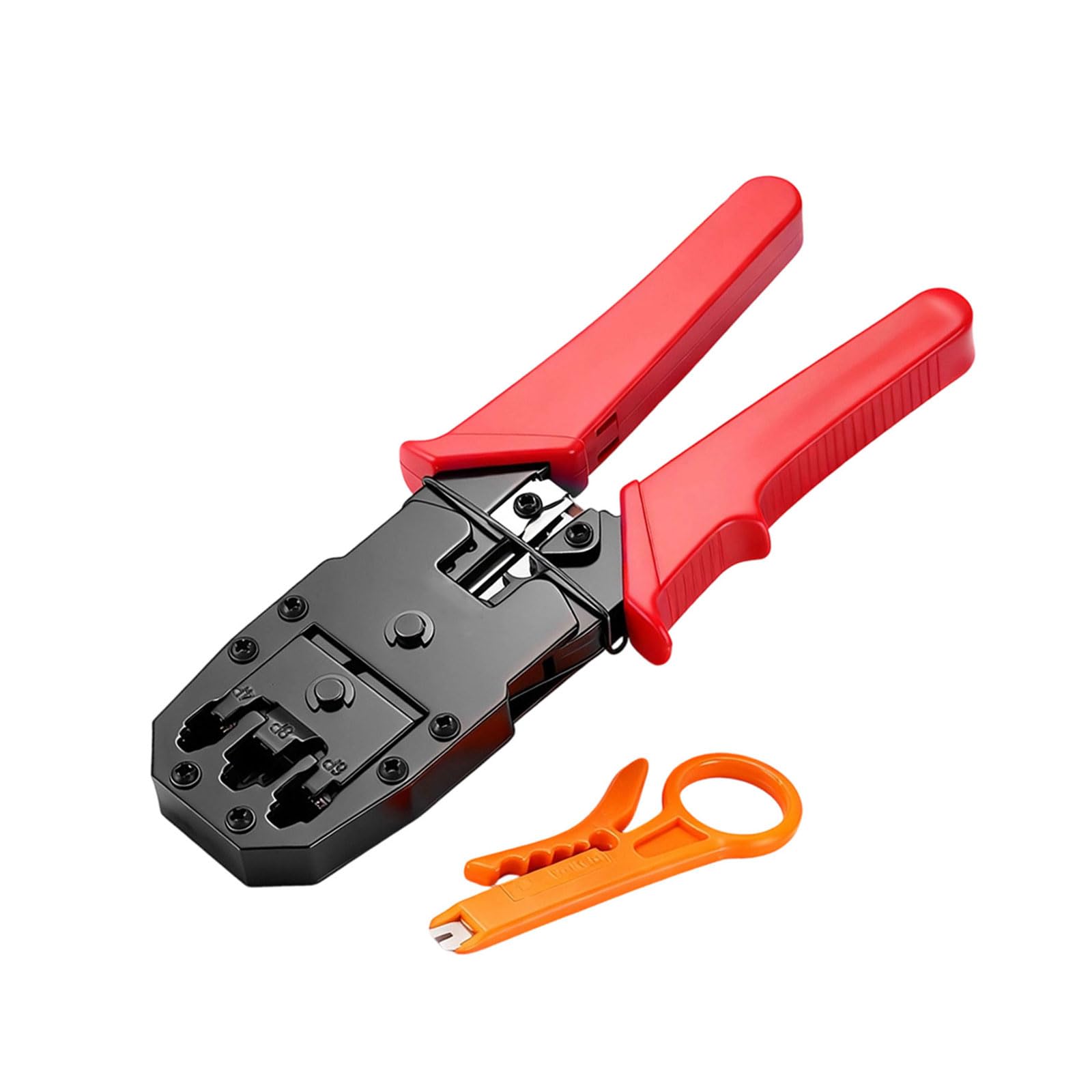 Piceioep Monochrome Rj45 Crimp Tool, Ethernet Crimping Tool Crimper Ethernet Crimper For Cat5 Cat6 Cables With Ergonomic Handle