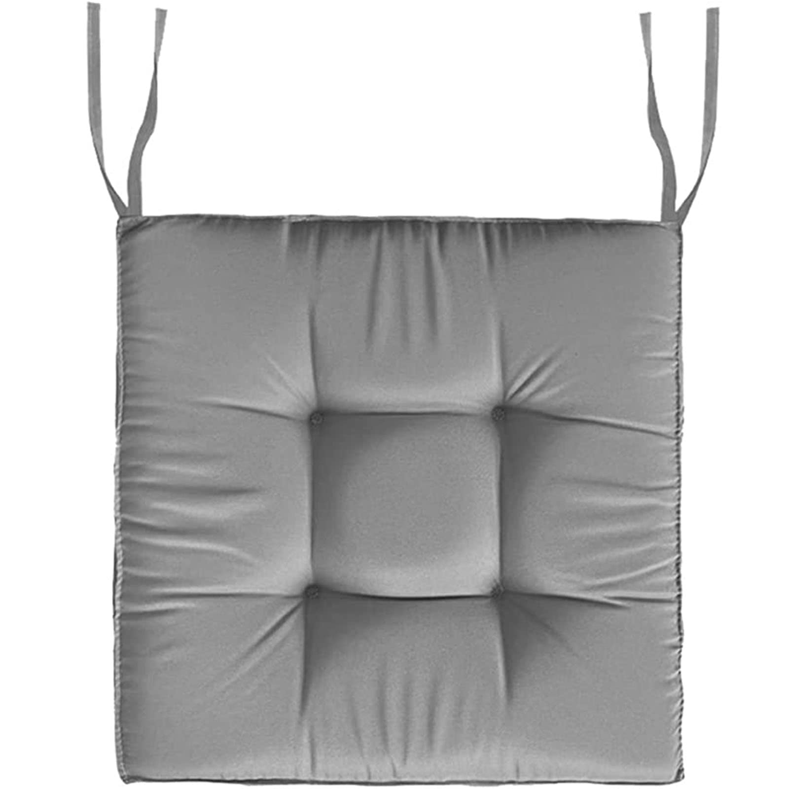 Coussin de siège de jardin gris 45x45 cm TOULIVER imperméable avec attaches pour chaise extérieure