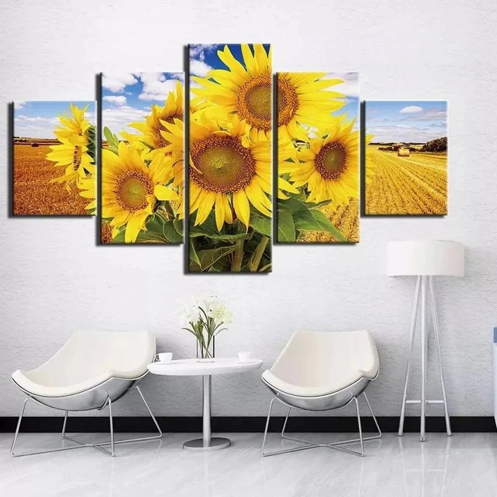 Tableau decoration murale 5 parties pour masquer un mur vide avec style