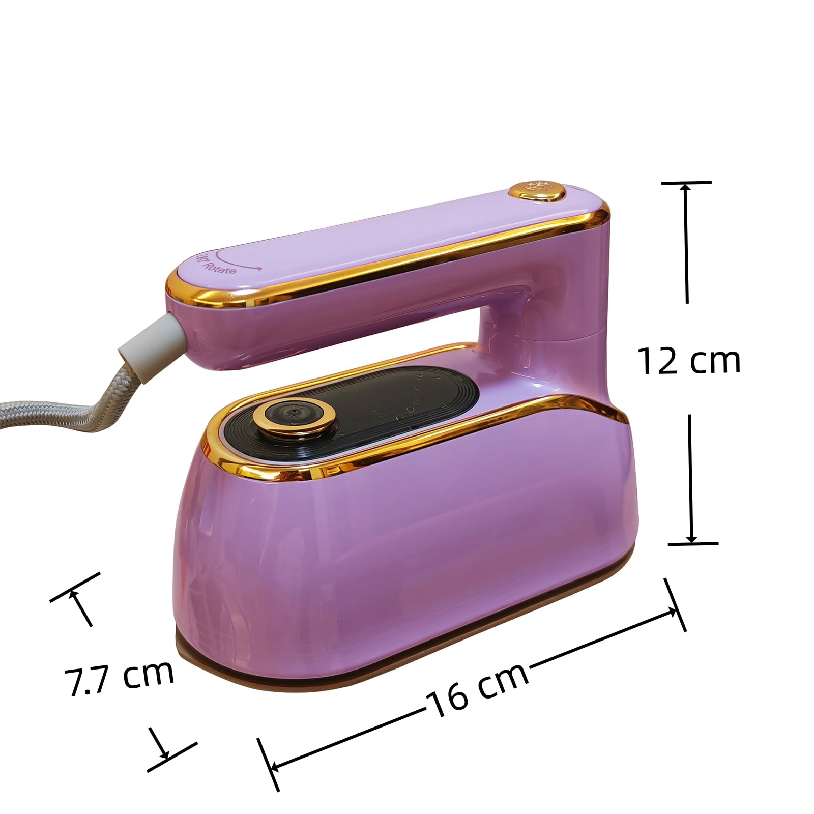 Plancha de Viaje Portátil - Vapor en Uso Húmedo y Seco, Giratorio Plegable, Pequeña para Viajes de Negocios