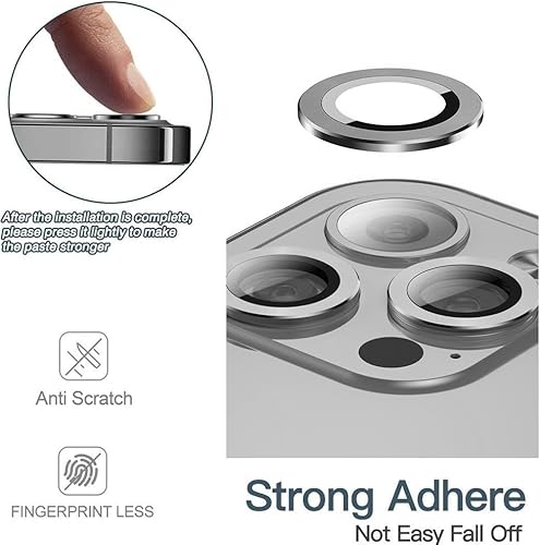 Miniatura 6 de BALERP Protector de lente de cámara para iPhone 15 ProiPhone 15 Pro Max, protectores de vidrio de cámara, funda de metal individual para cámara,