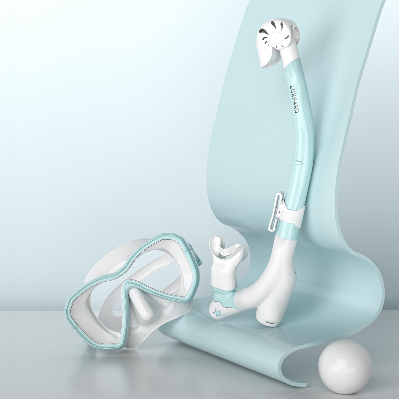 LUXPARD Kids Snorkel Set, Snorkeling Gear for Kids, Anti-Fog Panoramic View Snorkel Mask and Anti-Leak Dry Snorkel Tube, Snorkel Kit Bag Included (Blue)