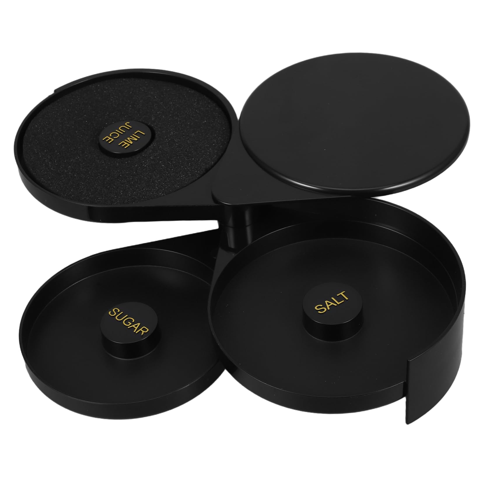 ABOOFAN Cocktail Salt Sugar Storage Canister 3-tier Plastic Box Lid Essential Seasoning Box for Bartending Home Kitchens