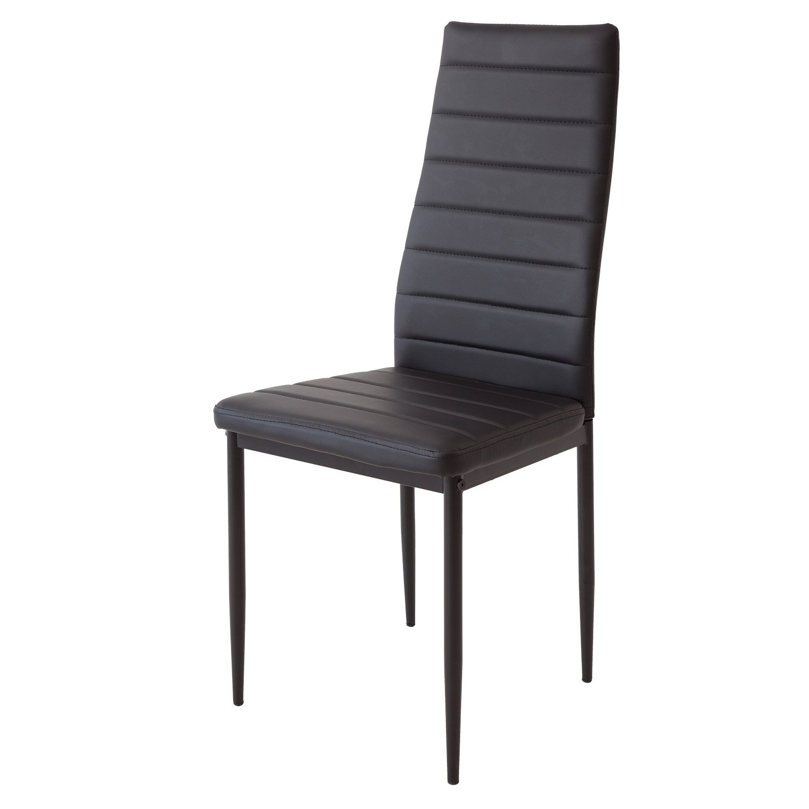 Albatros 2698 MILANO - Sedie da pranzo in Finta Pelle, Nero, Set di 6