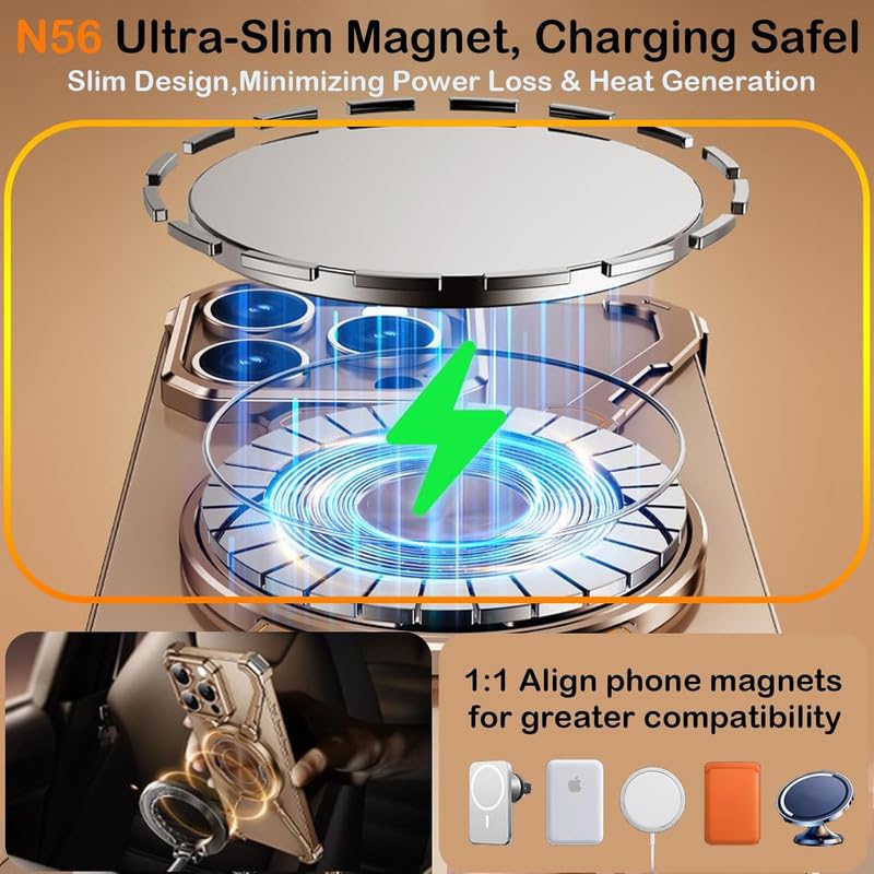 Image of Frameless Metal with 360 Rotatable Ring Kickstand Compatible with iPhone 16 Pro Max | Luxury Aluminum Armor Case | Super Slim Premium Metal - Silver