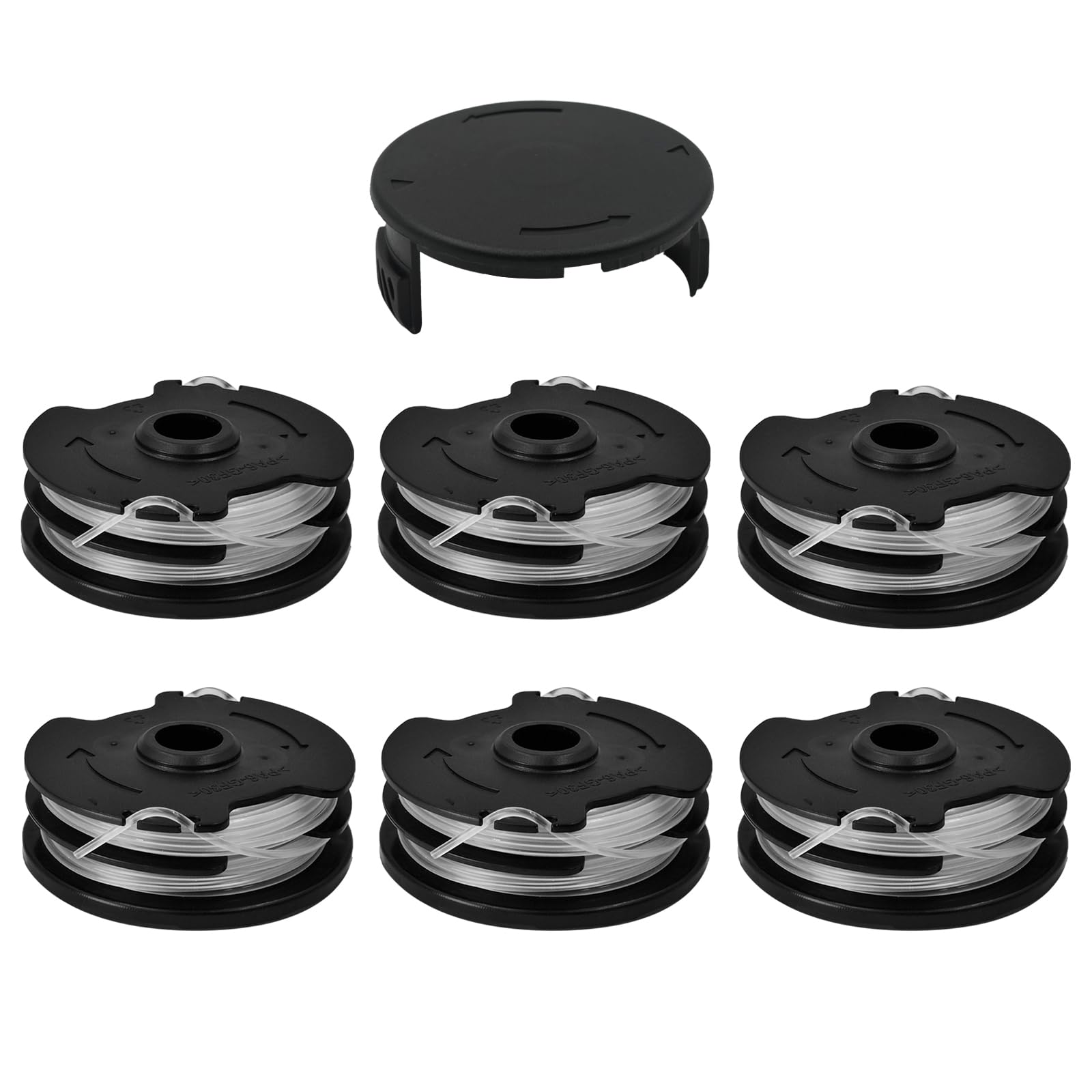 6 Spools Replacement Line for LIDL Parkside Trimmer Replacement Spools for LIDL Parkside PRT 550 A1, PRT 550 A2, PRT 550 A3, PRT 550 A5, PRTA 20-Li B2, PRTA 20-Li C3(6 Spools + 1 Cap)