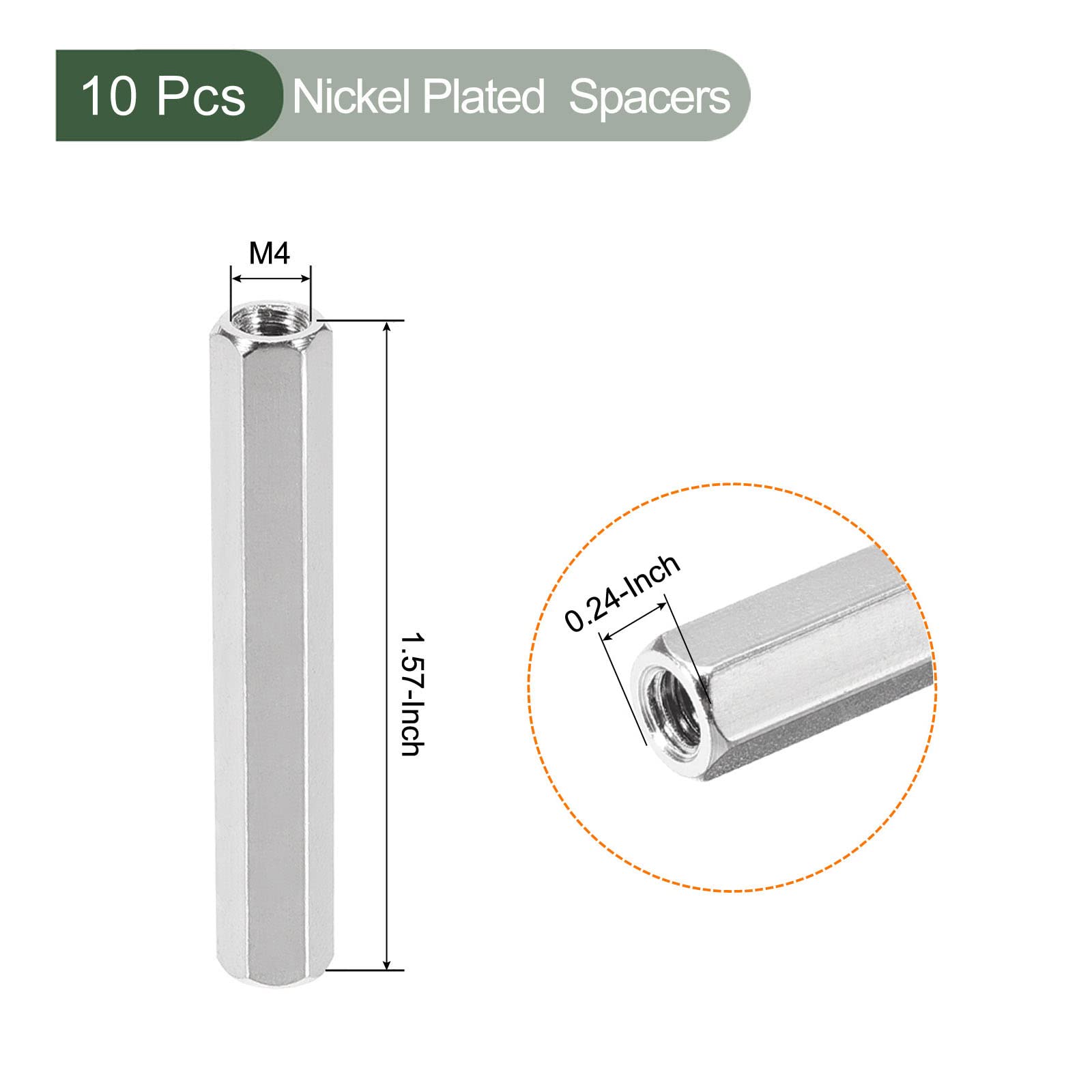 YOKIVE 10 Pcs M4 Spacers, Brass Hex PCB Standoffs Nuts, Keep Height Consistent, Great for Motherboard Circuit Board - Image 2