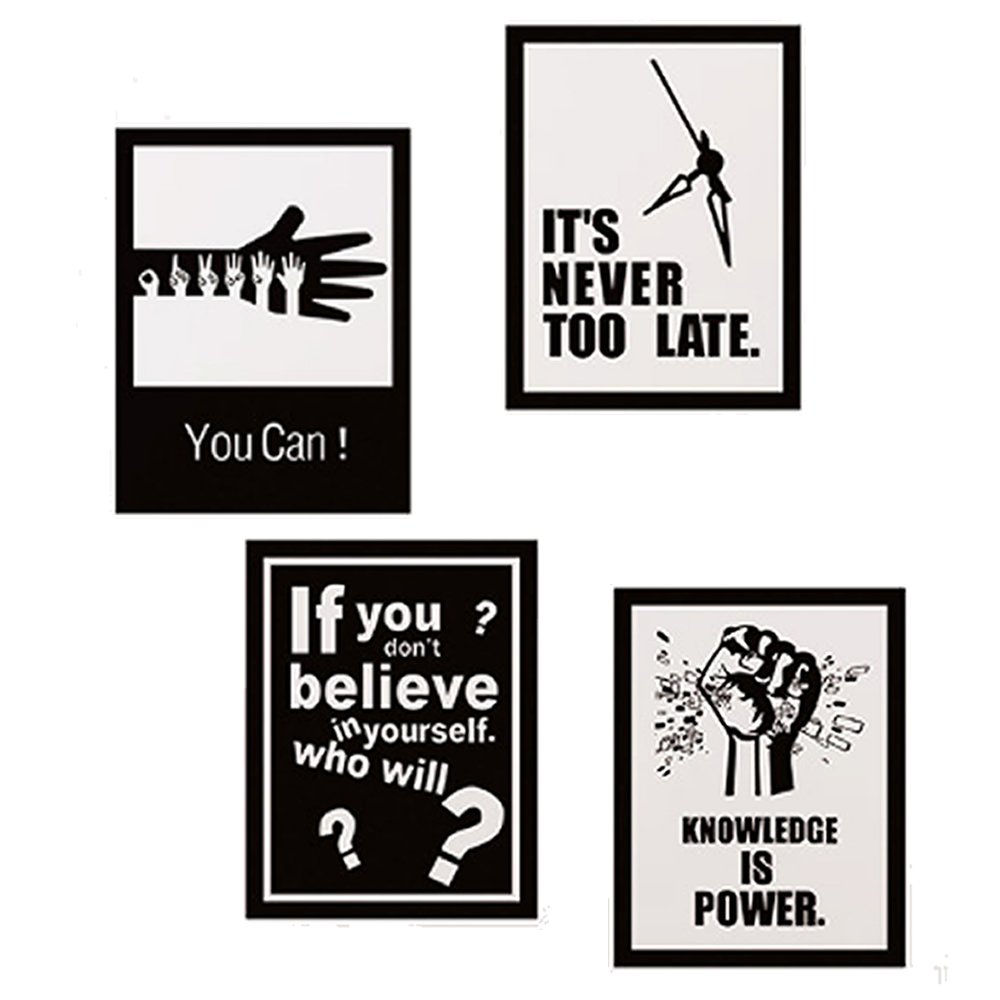 Office Classroom Inspirational Wall Quote Decals Motivational Wall Art School Uplifting Poster Mural Stickers Set of 4 11"x15"