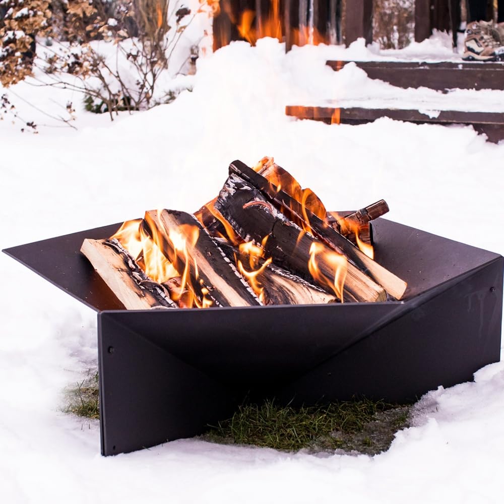 KRATKI Braciere da giardino L69 L60 H22 22,5 x 69,2 x 60,5 cm resistente al | Fire Gamma da appoggio, esagonale, dimensioni L69,2 x L60,5 x H22,5 cm, peso 15,5 kg, realizzato in robusto acciaio; calore