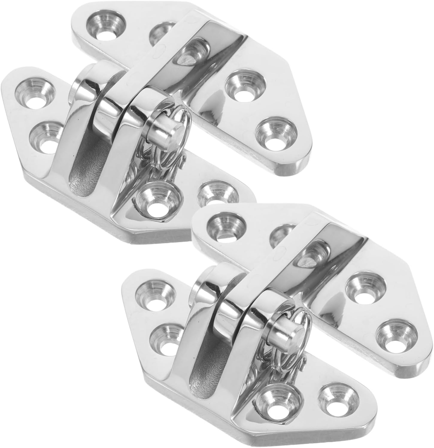 Alipis 2pcs Grade Stainless Steel Hinges Heavy-Duty Boat Door Hardware Hatch Hinge for Cabins and Yachts Easy Installation Screws