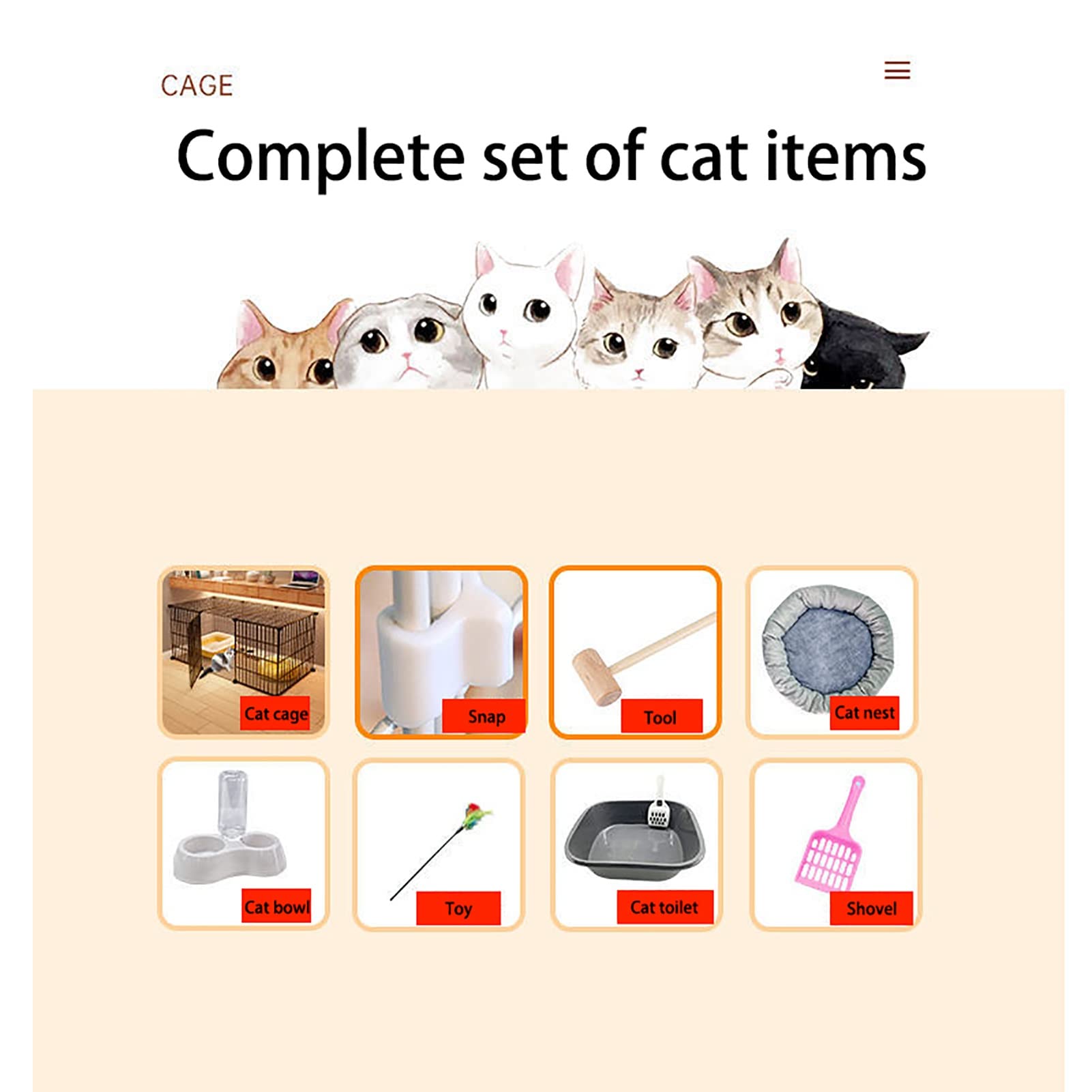 Cage pour Chat en Métal avec Plate-Forme Robuste, Parc Amovible pour Animaux de Compagnie
