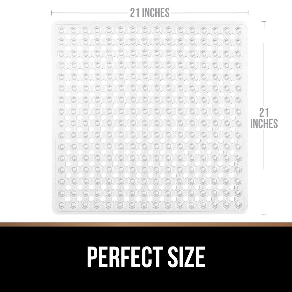 Gorilla Grip Patented Shower Stall Mat, 21x21, Machine Washable, Square