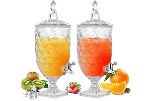 Vintage Aesthetic 1.3 Gallon Glass Beverage Dispenser with Stand for Parties