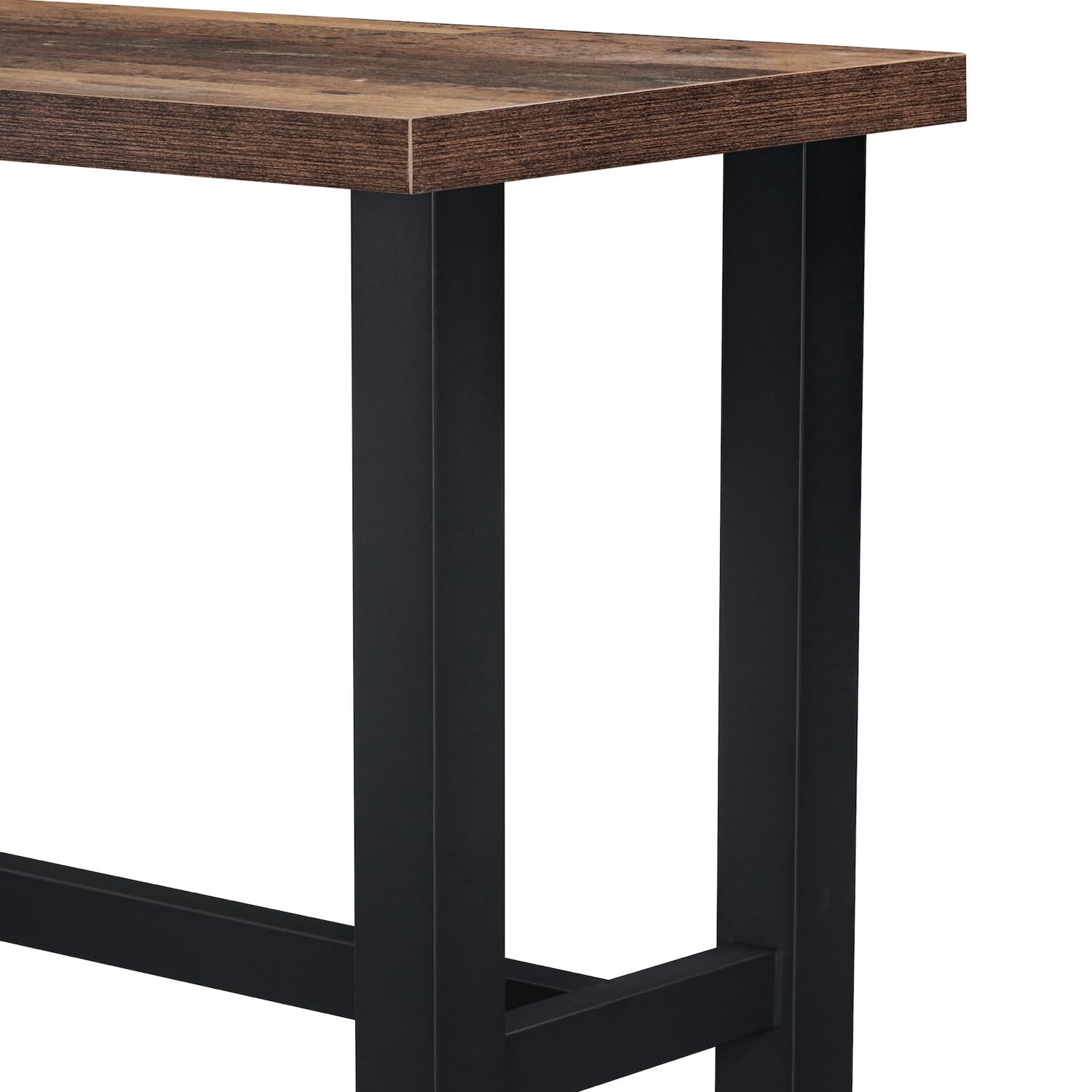 DUBI Möbel Bartisch Stehtisch LOTTE 120x60cm Industrial Design | Hochtisch Texas Eiche & Metall Schwarz | Stabiler Küchentisch & Bistrotisch | Massive 7,5cm Beine | Ideal für Gastronomie & Zuhause