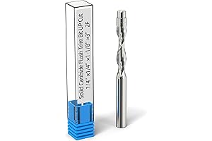1/4-Inch Diameter Spiral Flush Trim Router Bits, Top-Quality Up-Cut Flush Trim Solid...