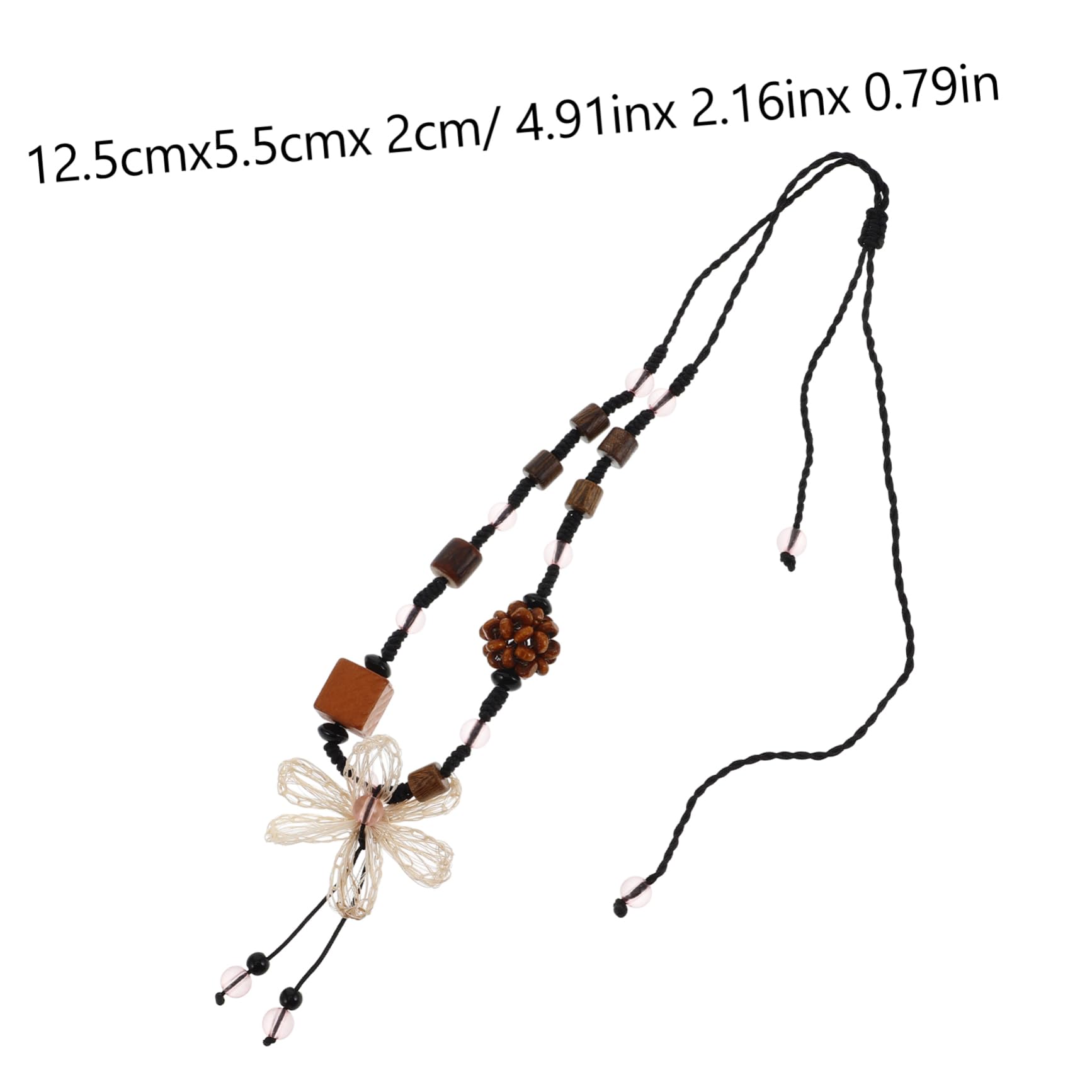biżuteria Drewniany naszyjnik kwiatowy Wisior z koralików Damska biżuteria Boho Vintage Wygodne noszenie