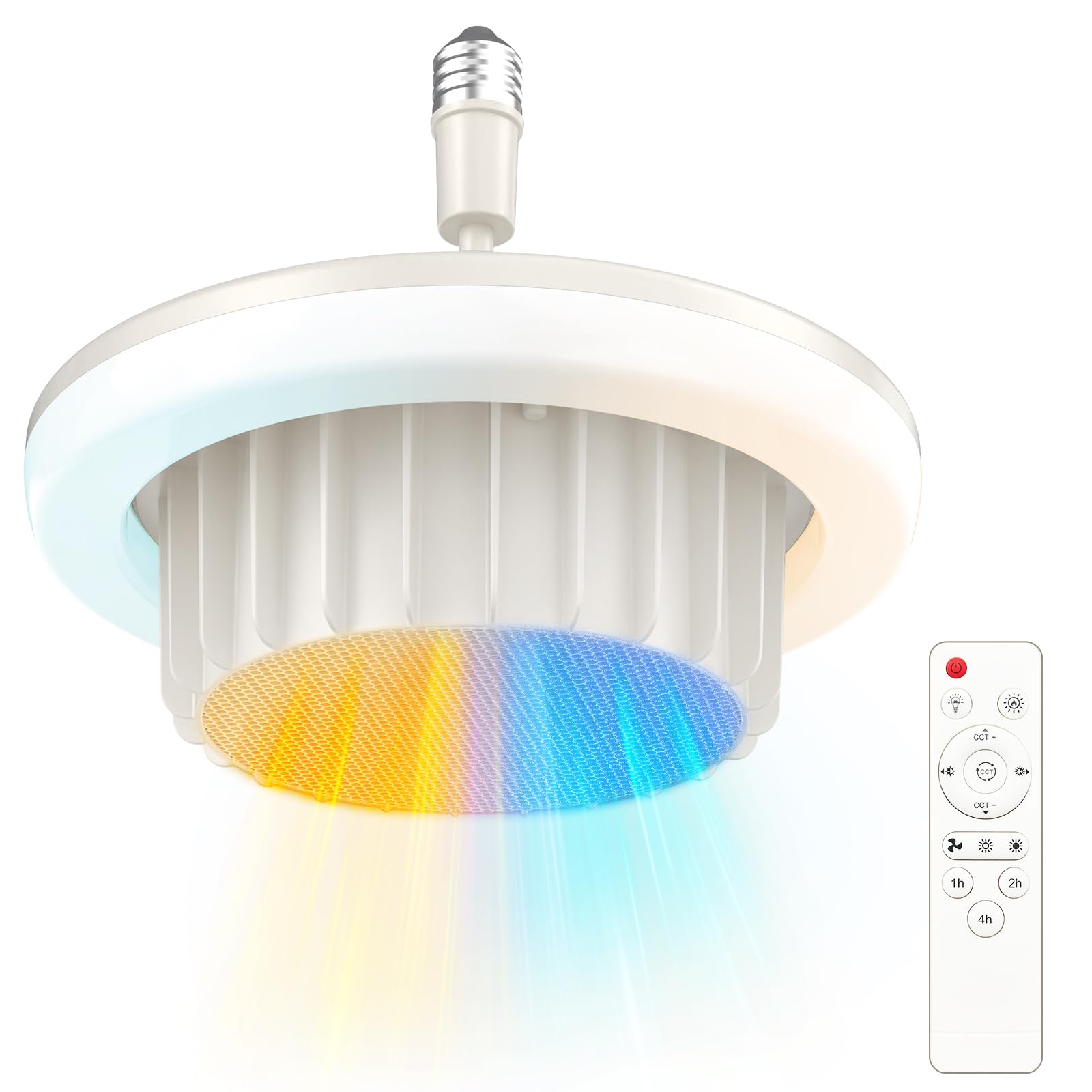Heating Fan Light 3 in 1 Space Heater 720W Portable Electric PTC Ceramic Heaters E26 LED Light with
