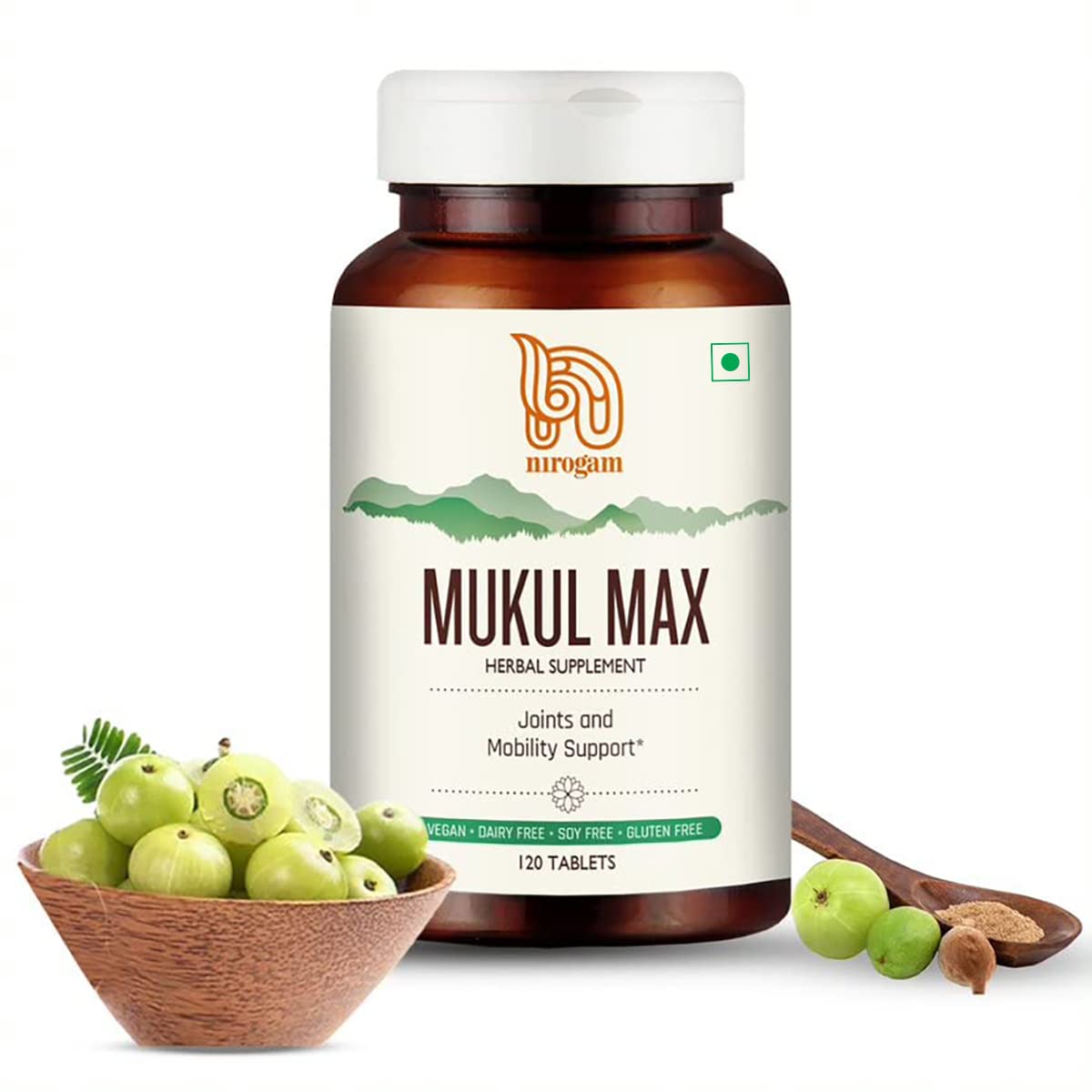 Mukul Max Joint Support Supplement - For Knee Pain, Swelling, Stiffness and Inflammation - Natural Pills for Back & Muscle Pain - 120 Herbal Tablets by Nirogam (B08L7WZ2HQ) Amazon Price History, Amazon Price Tracker