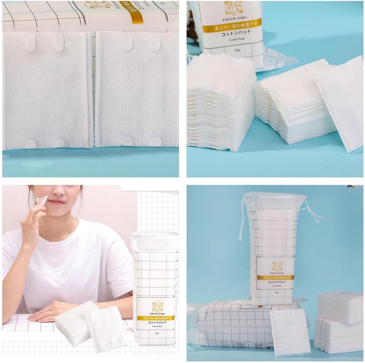 100pcs Cotton Pads, Facial Eye Makeup Remover Pads for Travel Pack Cotton Pads, Hypoallergenic Cotton Cosmetic Pads - Lint-Free Face Lip Clean Cotton Pads