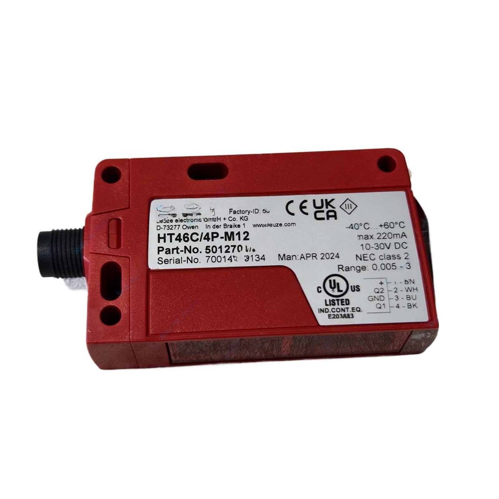Mxxdmopd 5V Ht46c/4P-M12 50127048 Photoelectric Switch Sensor