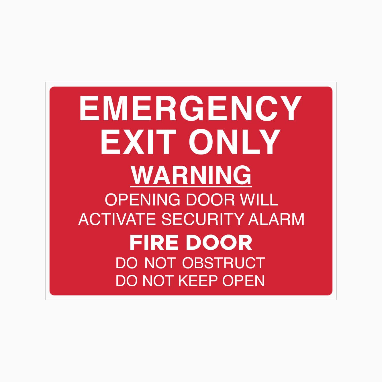 EMERGENCY EXIT ONLY Sign Metal Tin Sign 8 x 12 inch for Industrial & Commercial Series