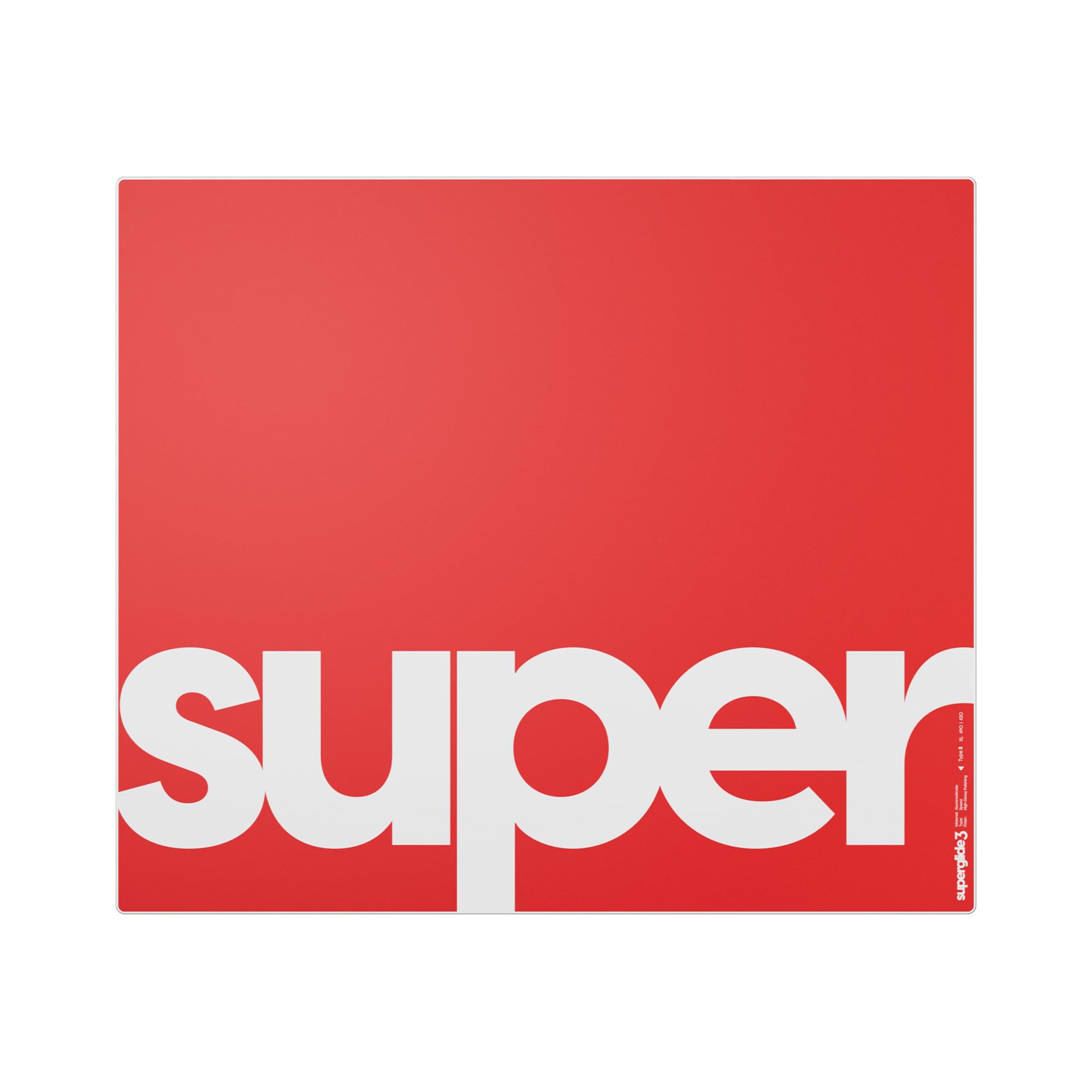 Photo 1 of Pulsar Gaming Gears Superglide Pad v3 Type-S – Alumino-Silicate Glass Gaming Mouse Pad, Soft R-Edge, Anti-Slip Silicone Base 490mmx420mm (XL, Red)