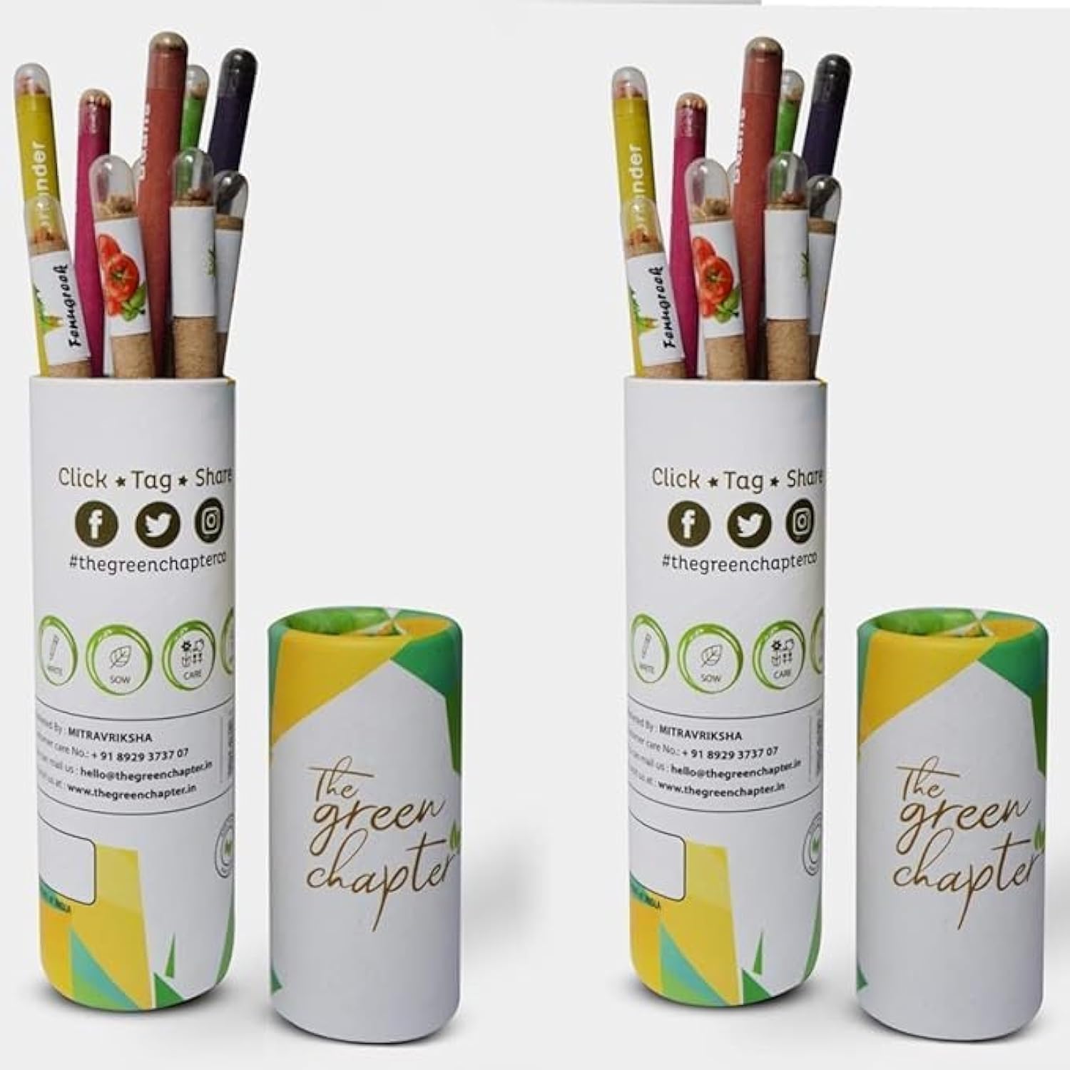 THE GREEN CHAPTER - Plantable Seed Blue Ball Pens 5 Pencil 5 Ecofriendly Stationery(2, Pack)