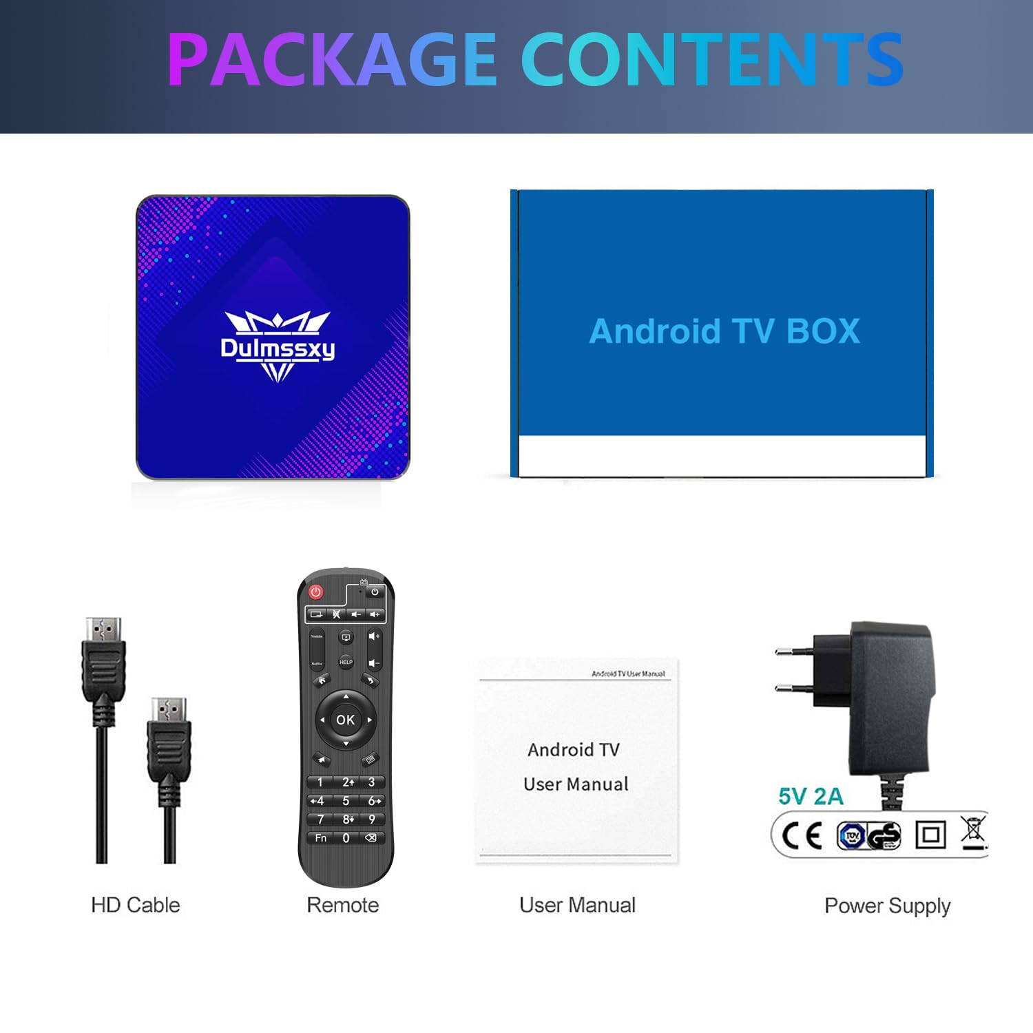 Android tv box, Dulmssxy Smart TV Box Android 13.0 4 GB RAM 64 GB ROM RK3528 Quad-Core 64 bit Cortex-A53 Mali 450 MP2 GPU Supporto 8K 3D 2.4/5.0 GHz WiFi BT5.0 10/100M Ethernet DLNA USB 3.0 H.265
