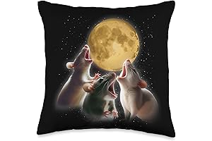 3 Rats Howling at The Moon Throw Pillow