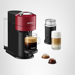 Nespresso Vertuo Next Coffee and Espresso Machine by Breville with Milk Frother, 1.1 liters, Cherry