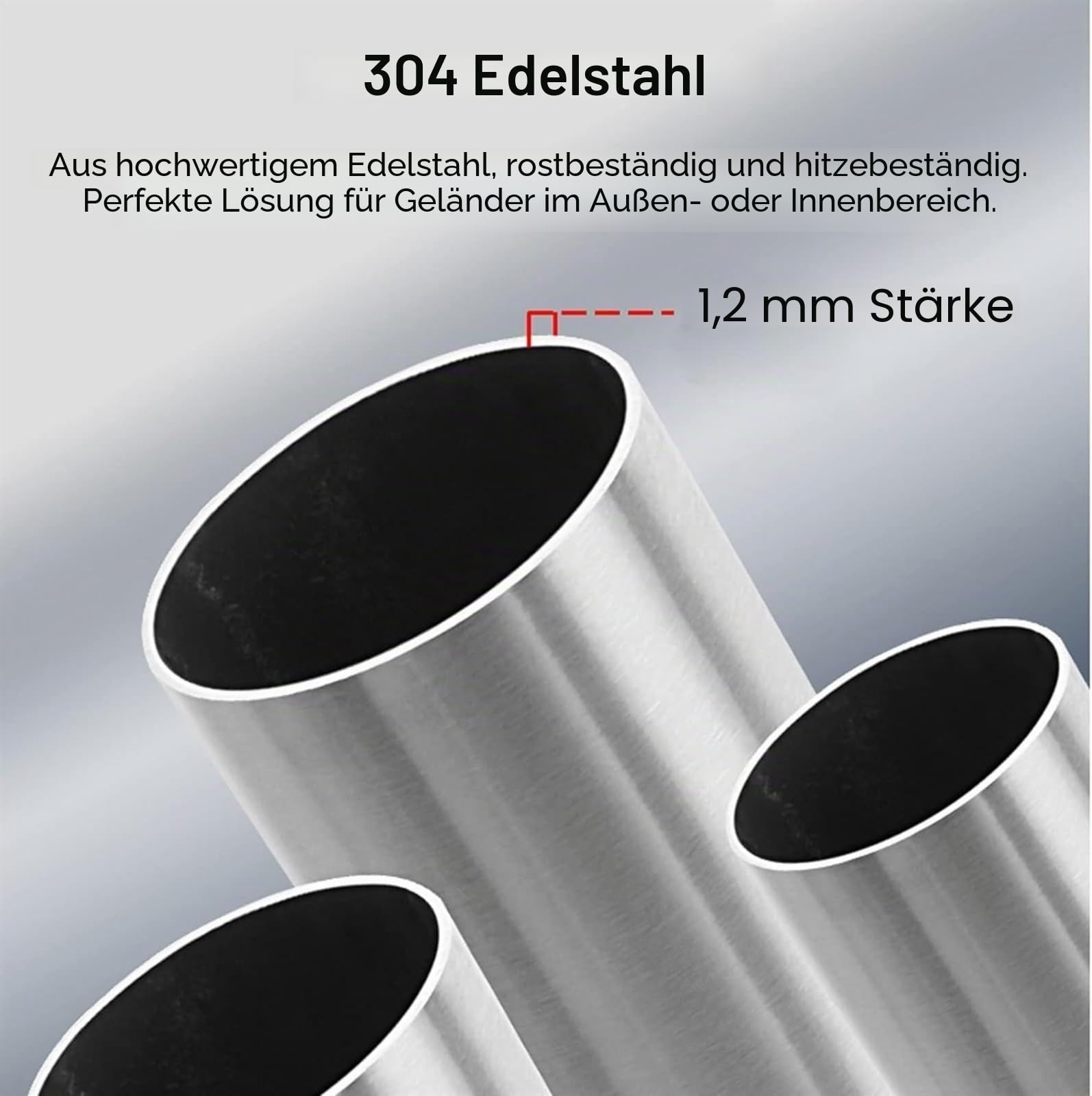 Okrągły słupek balkonowy 65-105 cm, słupek końcowy do balustrad, wsporników zewnętrznych i balkonowych - idealny do systemu Ländersystem, kolor: słupek końcowy