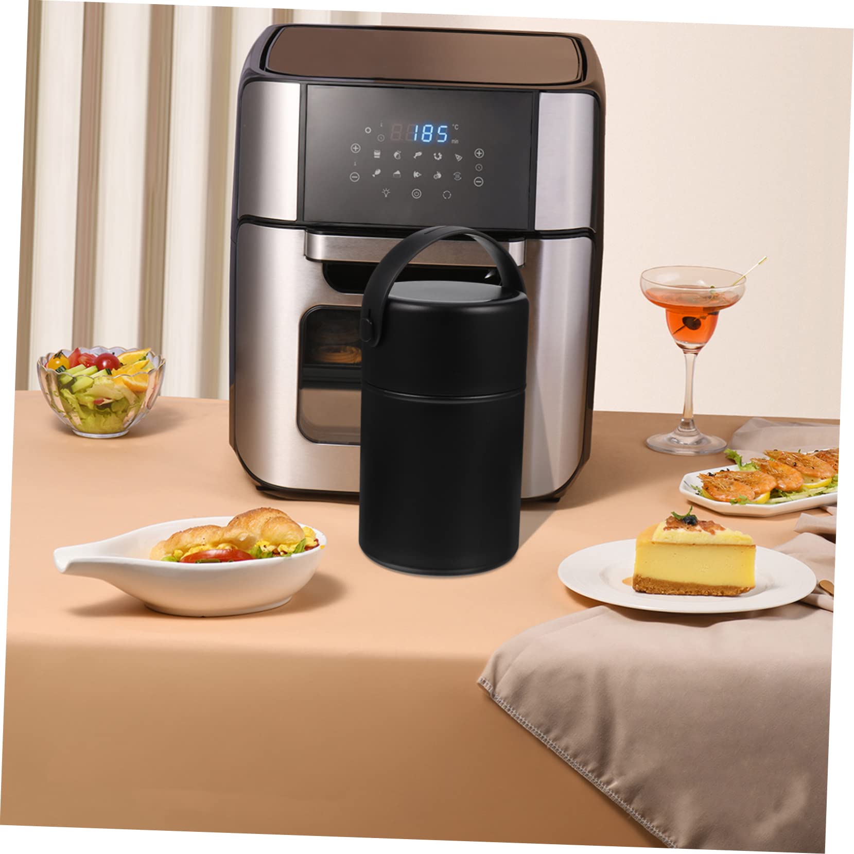 850ml Thermobehälter für Lebensmittel aus Edelstahl Doppelwandig Auslaufsicher mit Löffel und Griff für Outdoor Aktivitäten