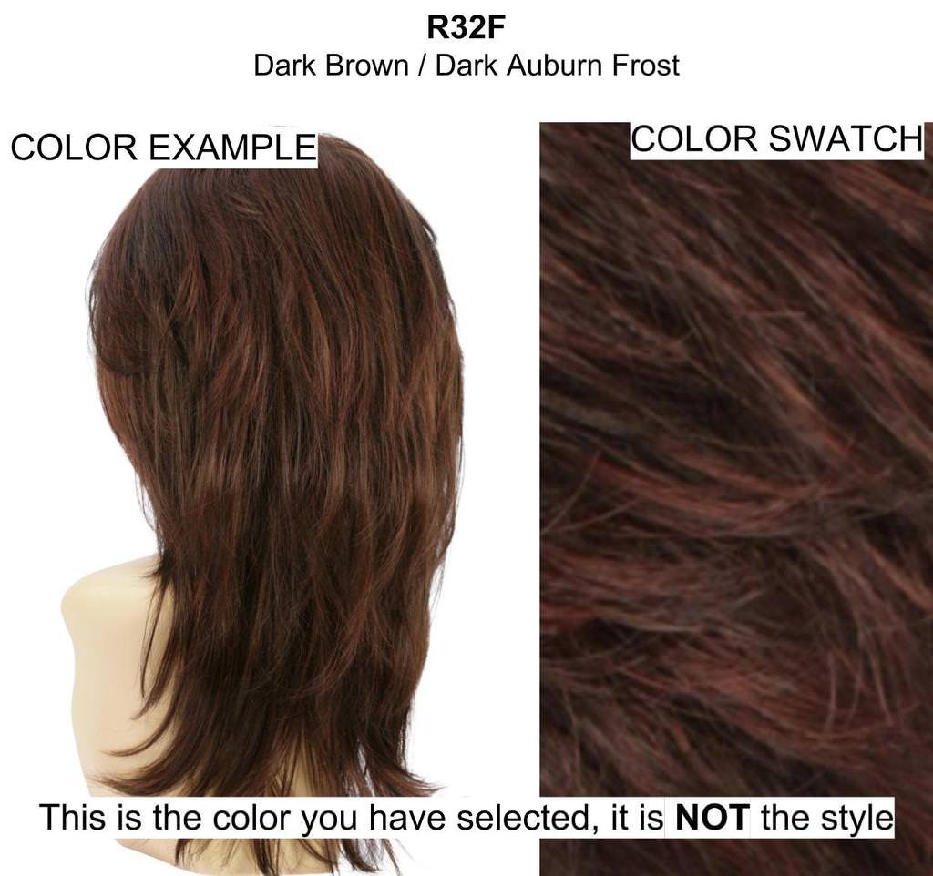 Bundle - 5 Items: Jessica Wig by Estetica, Christy's Wigs Q & A Booklet, 2oz Travel Size Wig Shampoo, Wig Cap & Wide Tooth Comb - Color: R32F