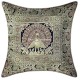 Farbe: Marineblau & Gold | Größe: Länge 16 x Breite 16 Zoll (40 x 40 cm) | Material: Brokatseide