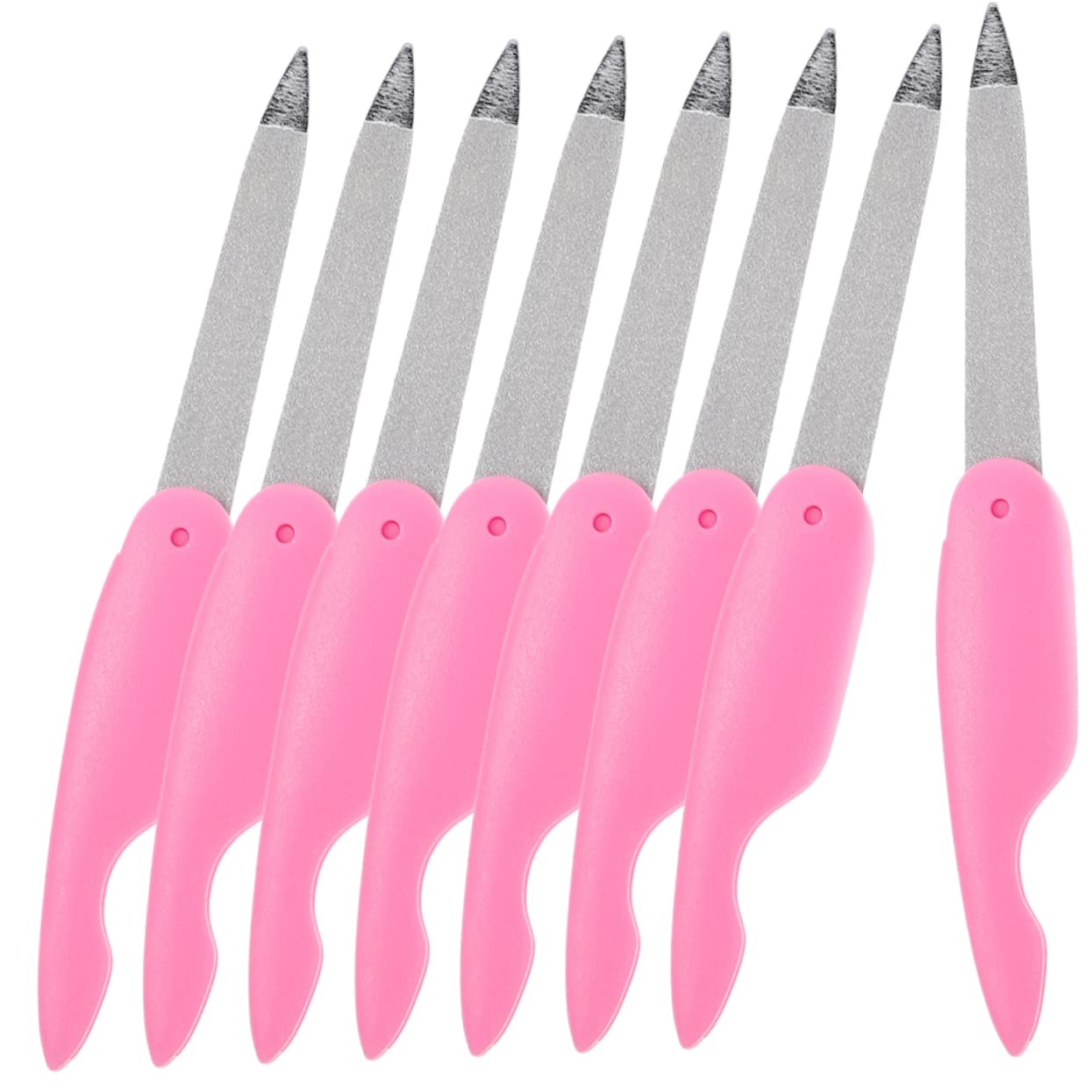 Uñas Plegable Pequeña 8 Piezas Abs Metal Rosa para Pulir | Herramienta Portátil de Doble Cara, Diseño Delicado y Chic, Uso en Casa y Salón, para Dar Forma y Lijar