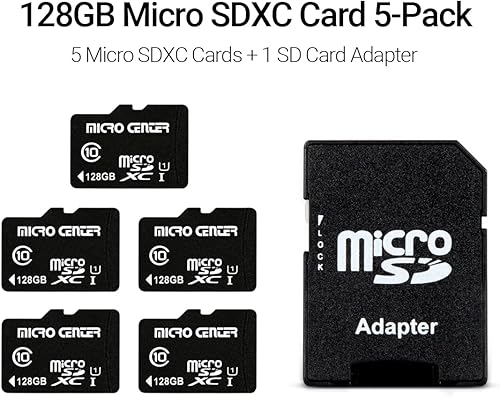 Miniatura 2 de Micro Center Tarjeta de memoria flash MicroSDXC Clase 10 de 128 GB con adaptador para almacenamiento de dispositivos móviles, teléfonos, tabletas