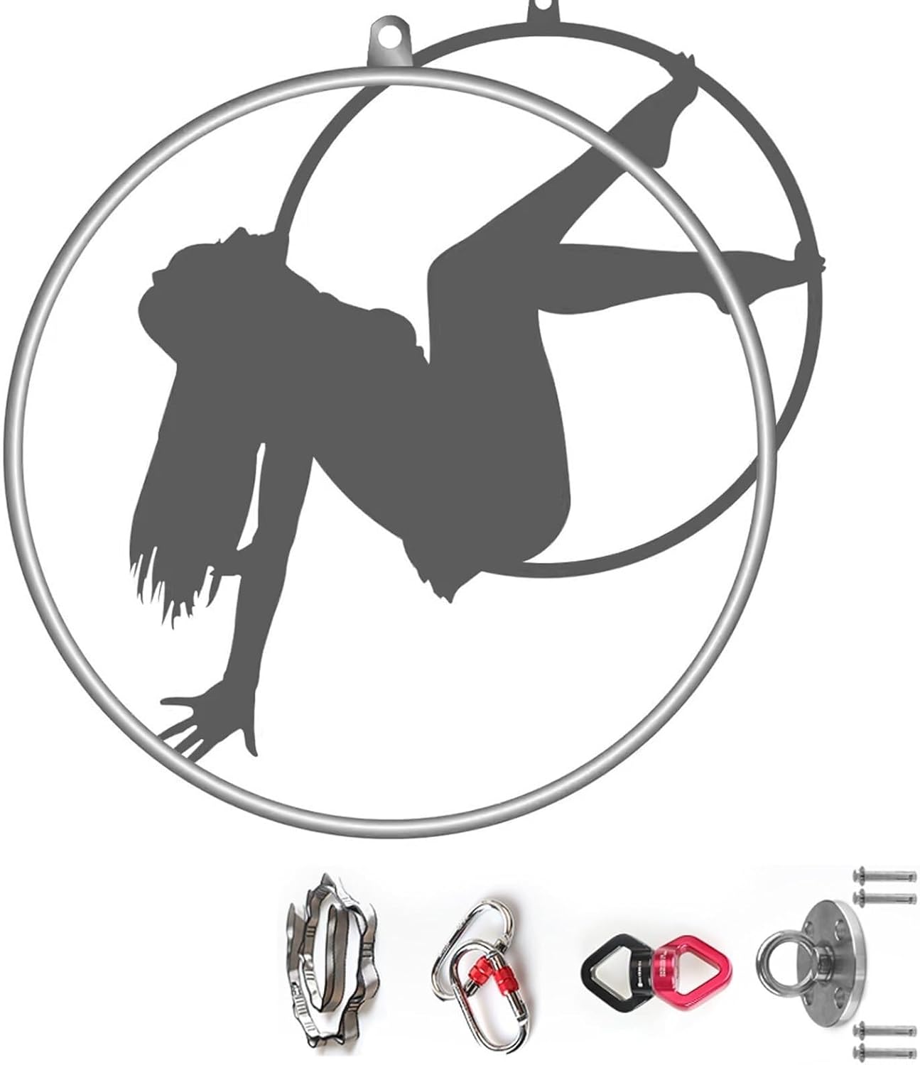 Hoop Aerial Hoop Set with Rigging Hardware Single Stainless Steel Hoop Circus Hoop Great for Dancing Studio, Aerial Fitness