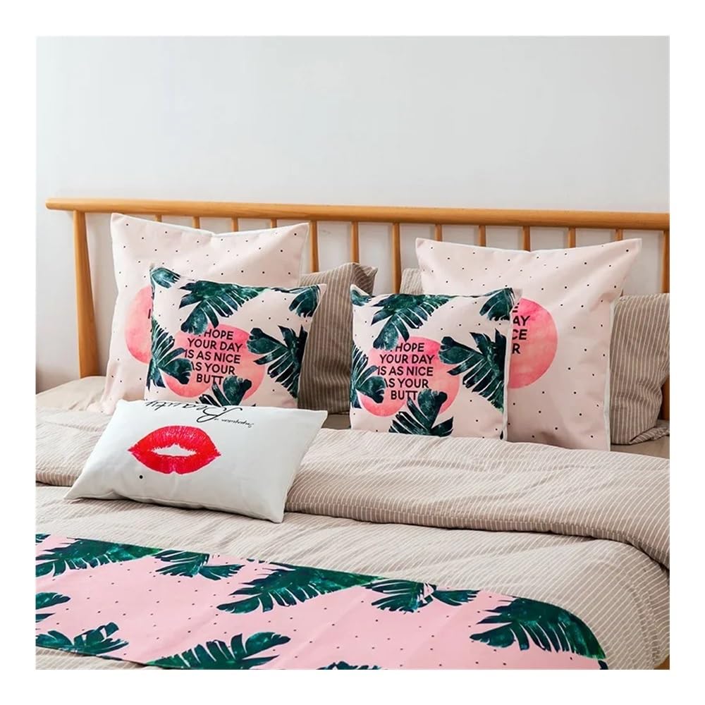 Bandera de cama impresa para hoteles de casa de familia pequeña, fresca, suave y cómoda, bufanda con borla colgante minimalista (blanco, 45 x 180 cm)