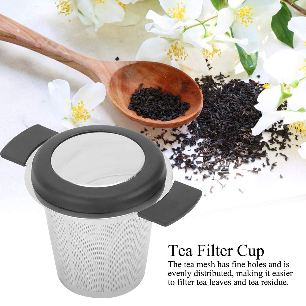 Stainless Steel Tea Filter Cup Infuser Strainer Hygienic Tea Accessories Black