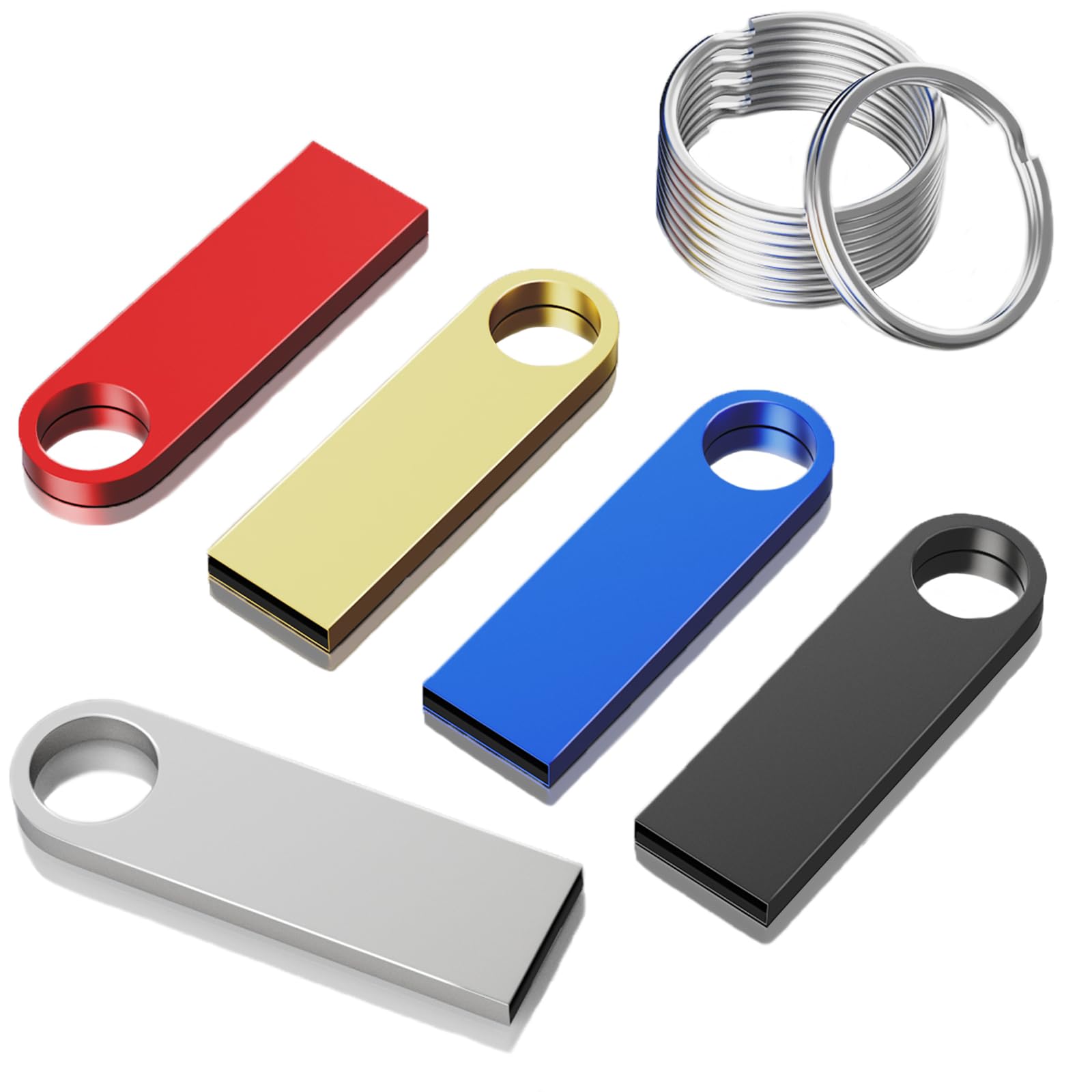 ABLAZE Lot de 5 clés USB 32 Go - Mini clés USB étanches - En métal - Multicolore - Pour ordinateur portable, ordinateur, TV, voiture (32 Go, 5 multicolores)